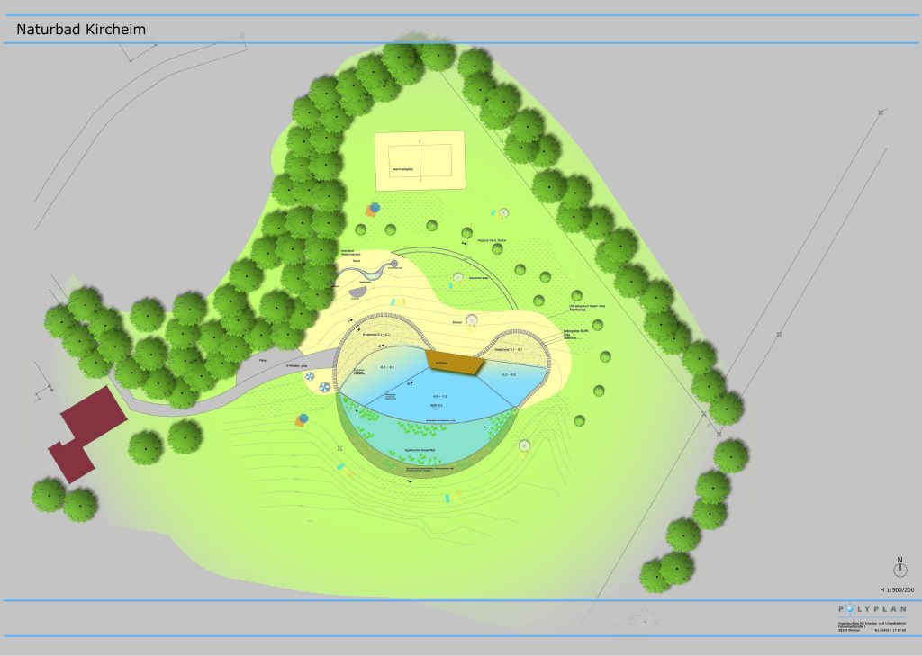 The design for the natural swimming pool Kirchheim.