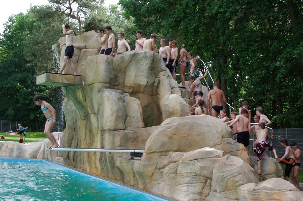 Children waiting for their chance to jump.